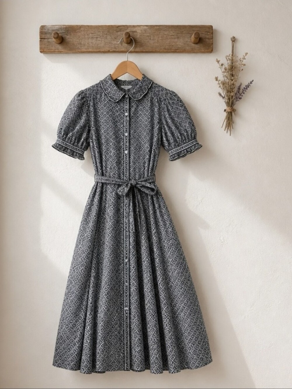Max Studio Black & White Patterned Button-Up Dress - M - Picture 10 of 11